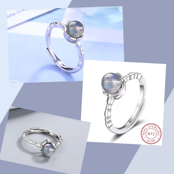 sterling silver rings Jewelry - 925 Sterling Silver Moonstone Adjustable